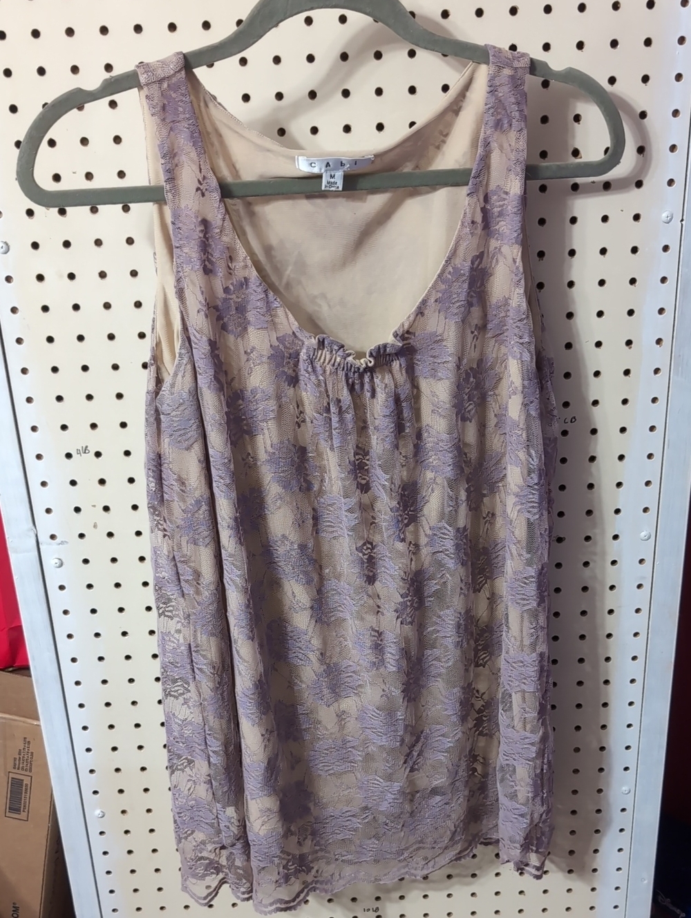 CAbi Lavendar/Nude Sleeveless Layering Top